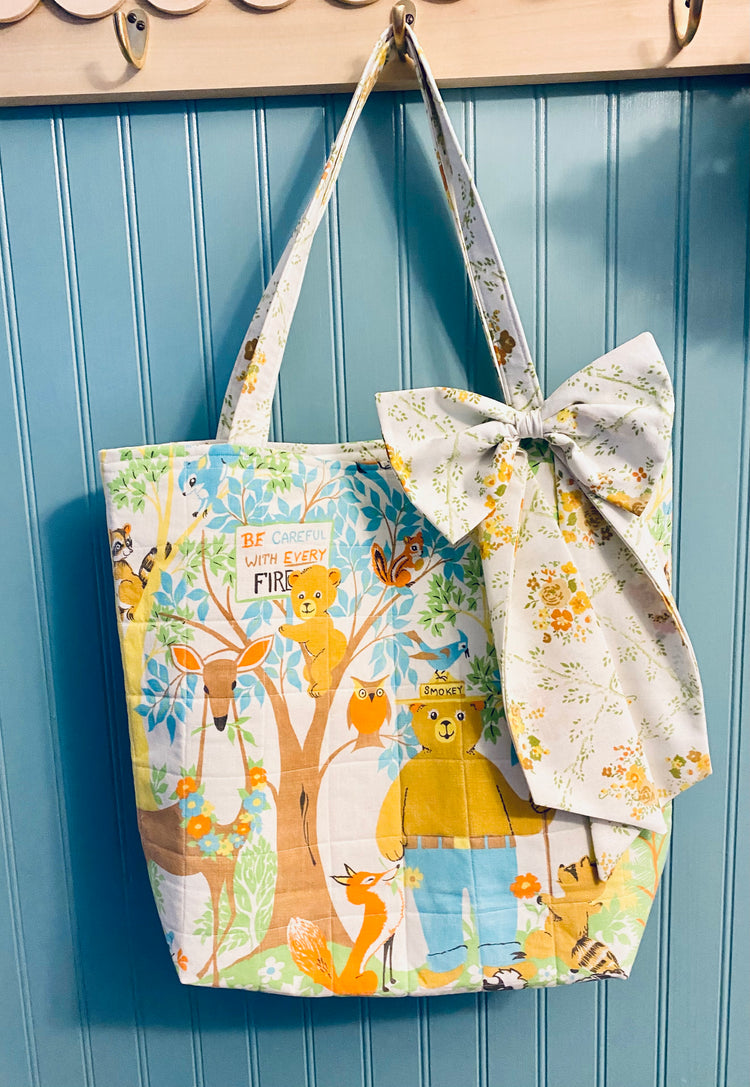 Smokey the Bear Quilted Tote
