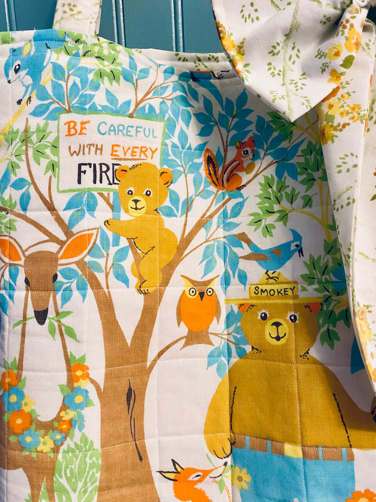 Smokey the Bear Quilted Tote