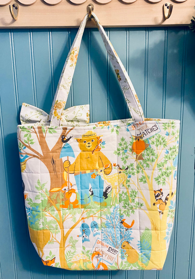 Smokey the Bear Quilted Tote