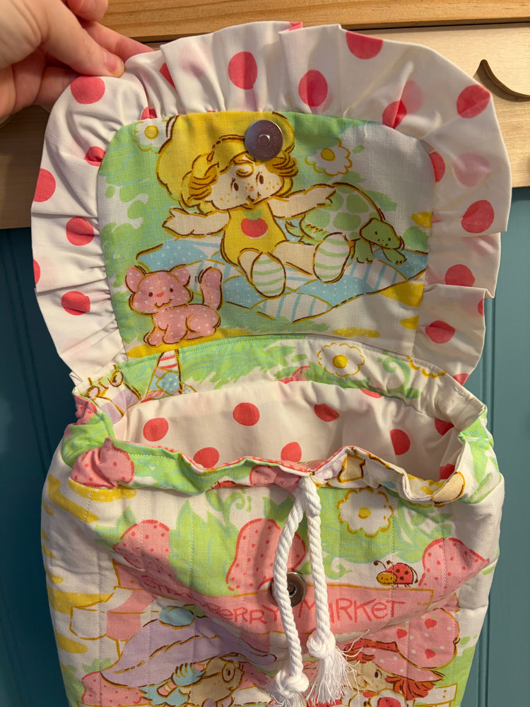 OOAK Strawberry Shortcake Quilted Mini Backpack