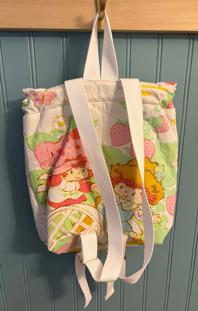 OOAK Strawberry Shortcake Quilted Mini Backpack