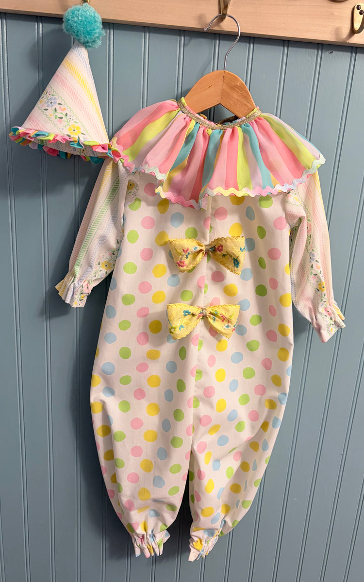 OOAK Pastel Polka Dot Clown Costume Size 2