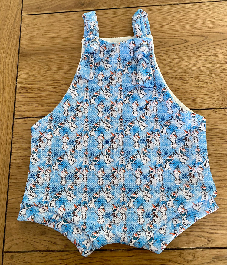 Snowman Shortie Overalls