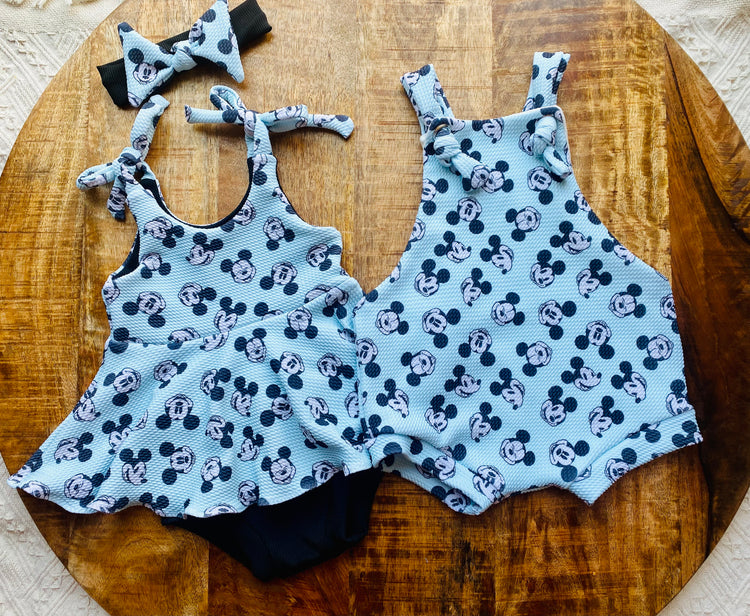 Retro Mouse Shortie Overalls