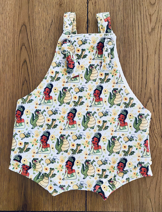 Froggy Princess Shortie Overalls